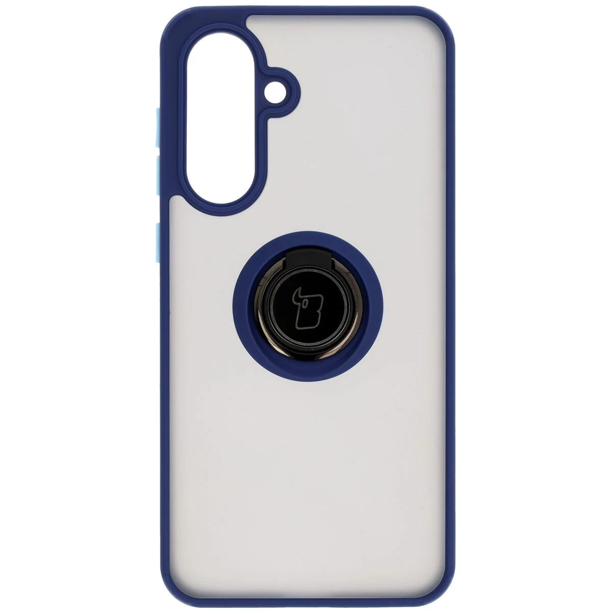 Handyhülle mit Fingergriff für Galaxy A36 5G, Bizon Case Hybrid Ring, getönt mit dunkelblauem Rahmen