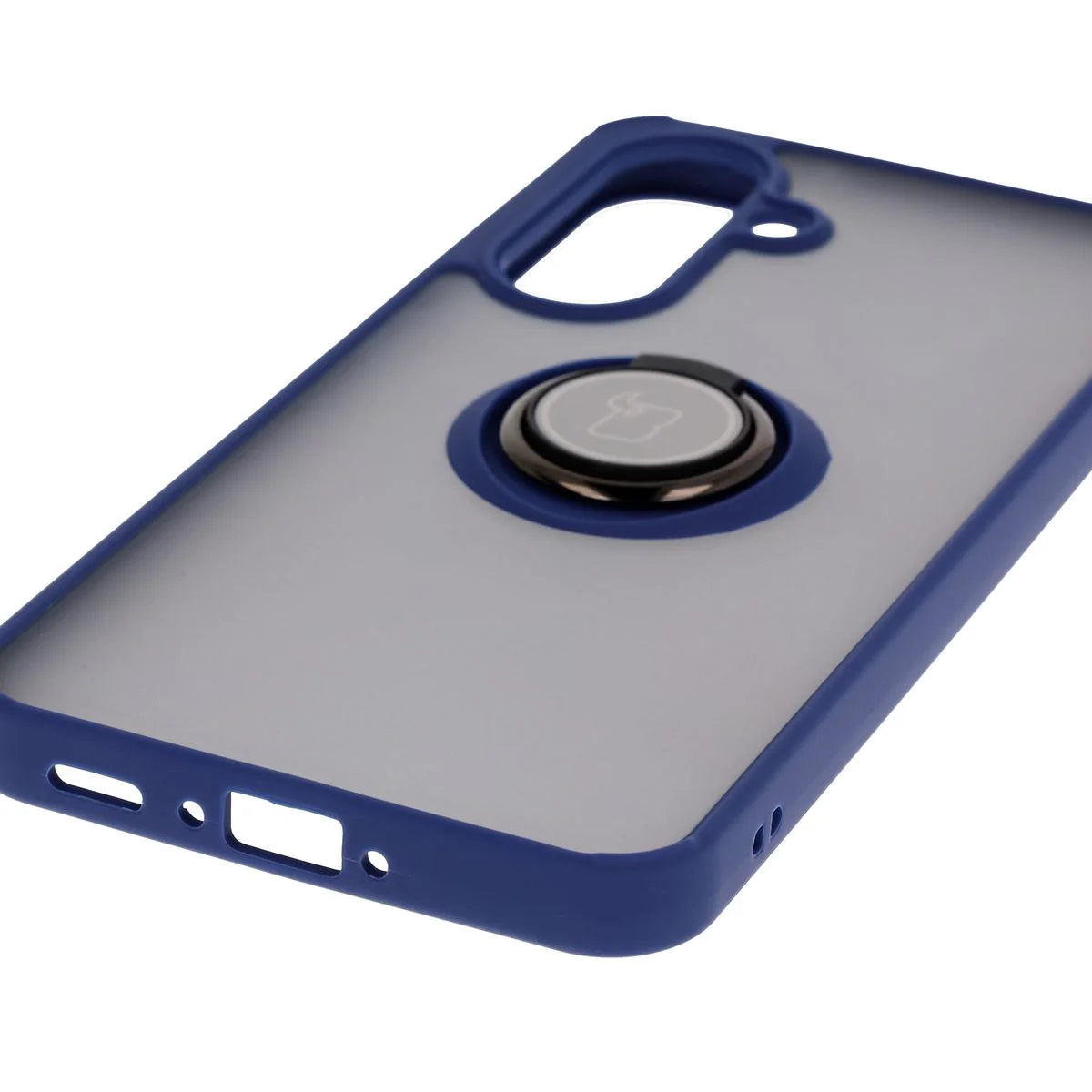 Handyhülle mit Fingergriff für Galaxy A36 5G, Bizon Case Hybrid Ring, getönt mit dunkelblauem Rahmen