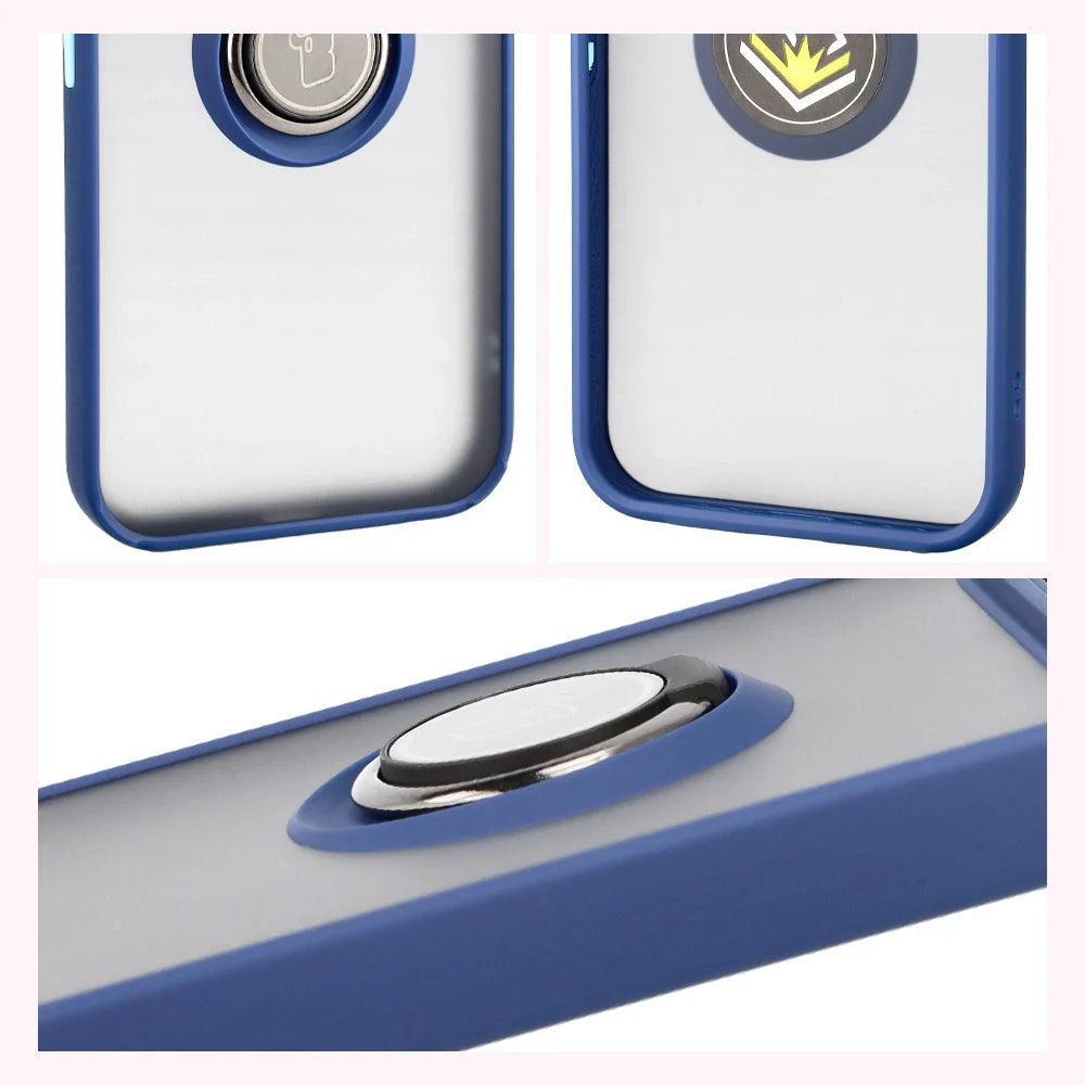 Handyhülle mit Fingergriff für Google Pixel 10 Pro XL, Bizon Case Hybrid Ring, getönt mit dunkelblauem Rahmen