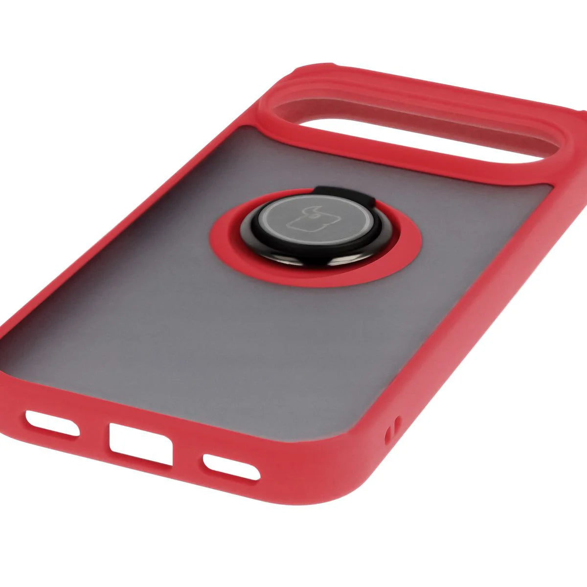 Handyhülle mit Fingergriff für Google Pixel 10 / 10 Pro, Bizon Case Hybrid Ring, getönt mit rotem Rahmen