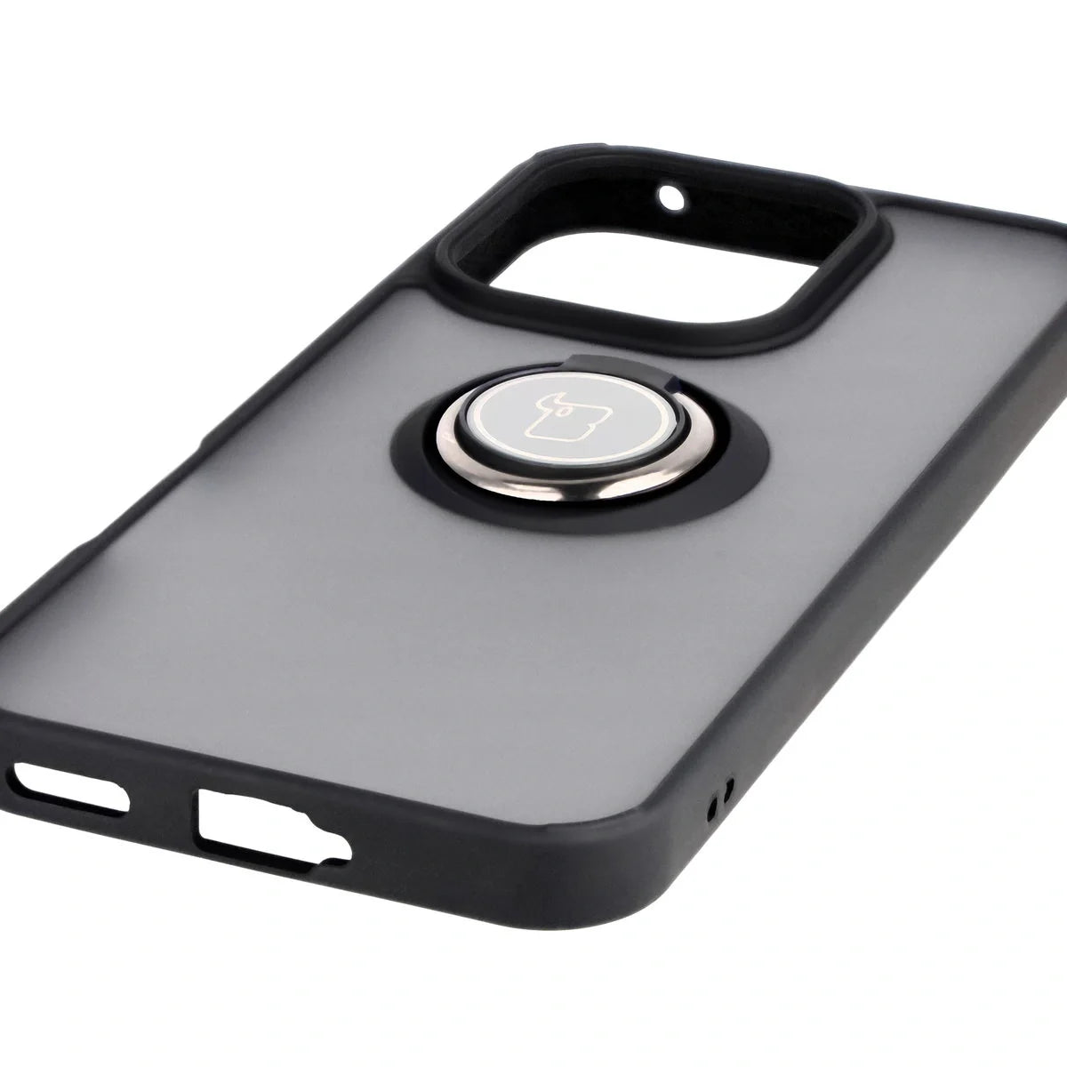 Handyhülle mit Fingergriff für Honor 400 Lite, Bizon Case Hybrid Ring, getönt mit schwarzem Rahmen