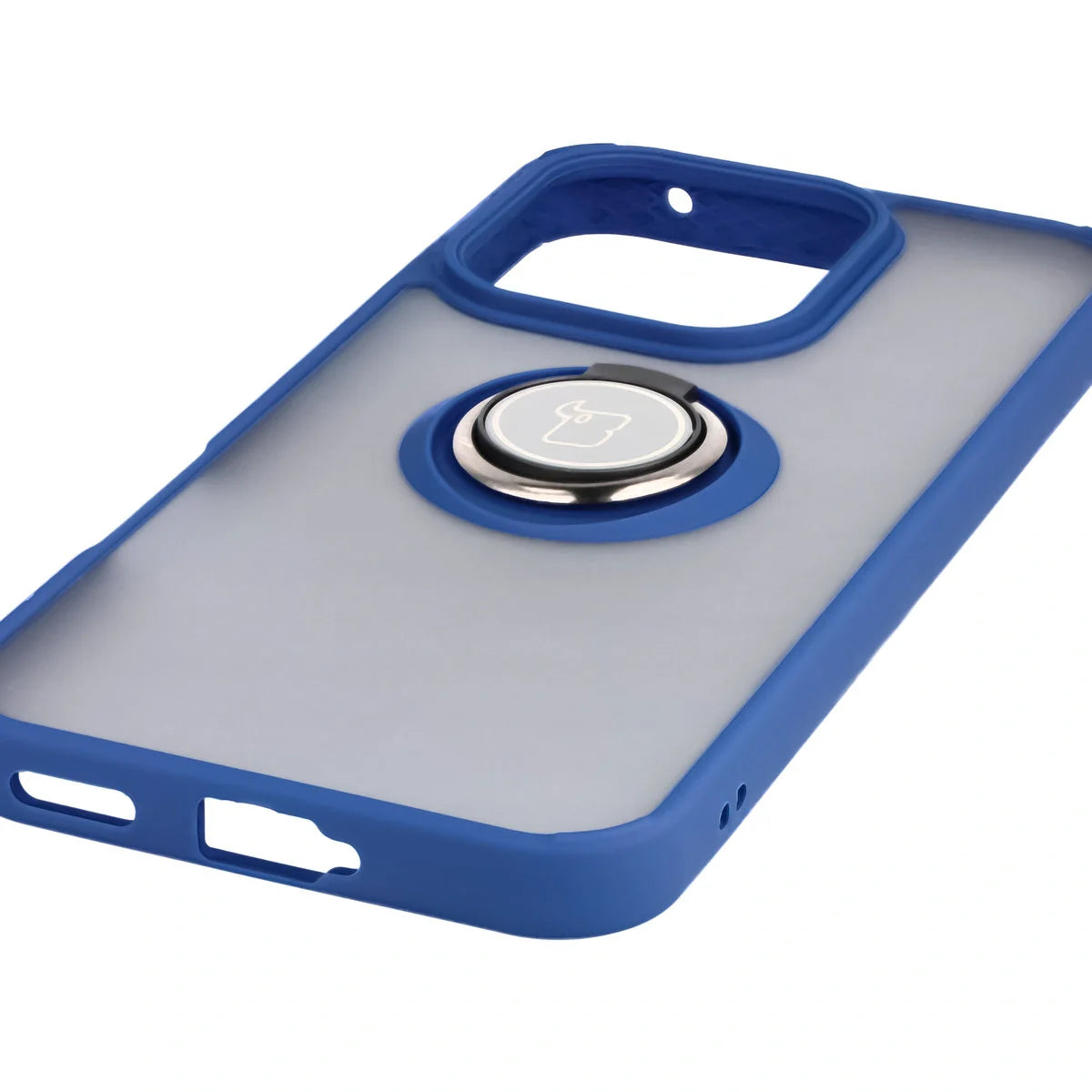 Handyhülle mit Fingergriff für Honor 400 Lite, Bizon Case Hybrid Ring, getönt mit dunkelblauem Rahmen