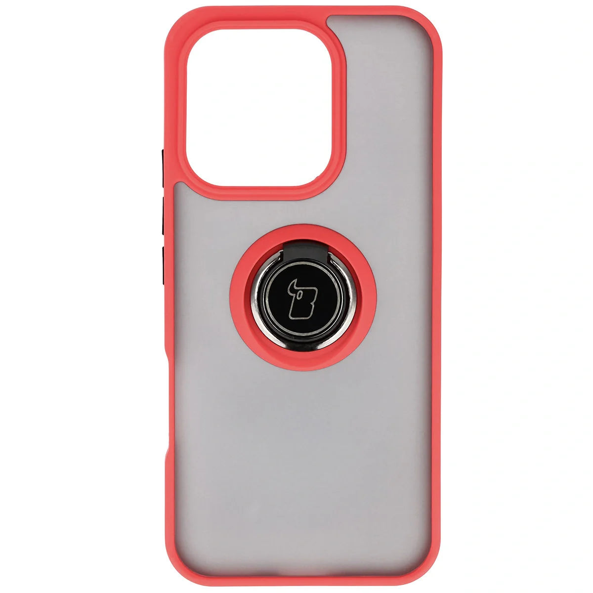 Handyhülle mit Fingergriff für Honor 400 Lite, Bizon Case Hybrid Ring, getönt mit rotem Rahmen