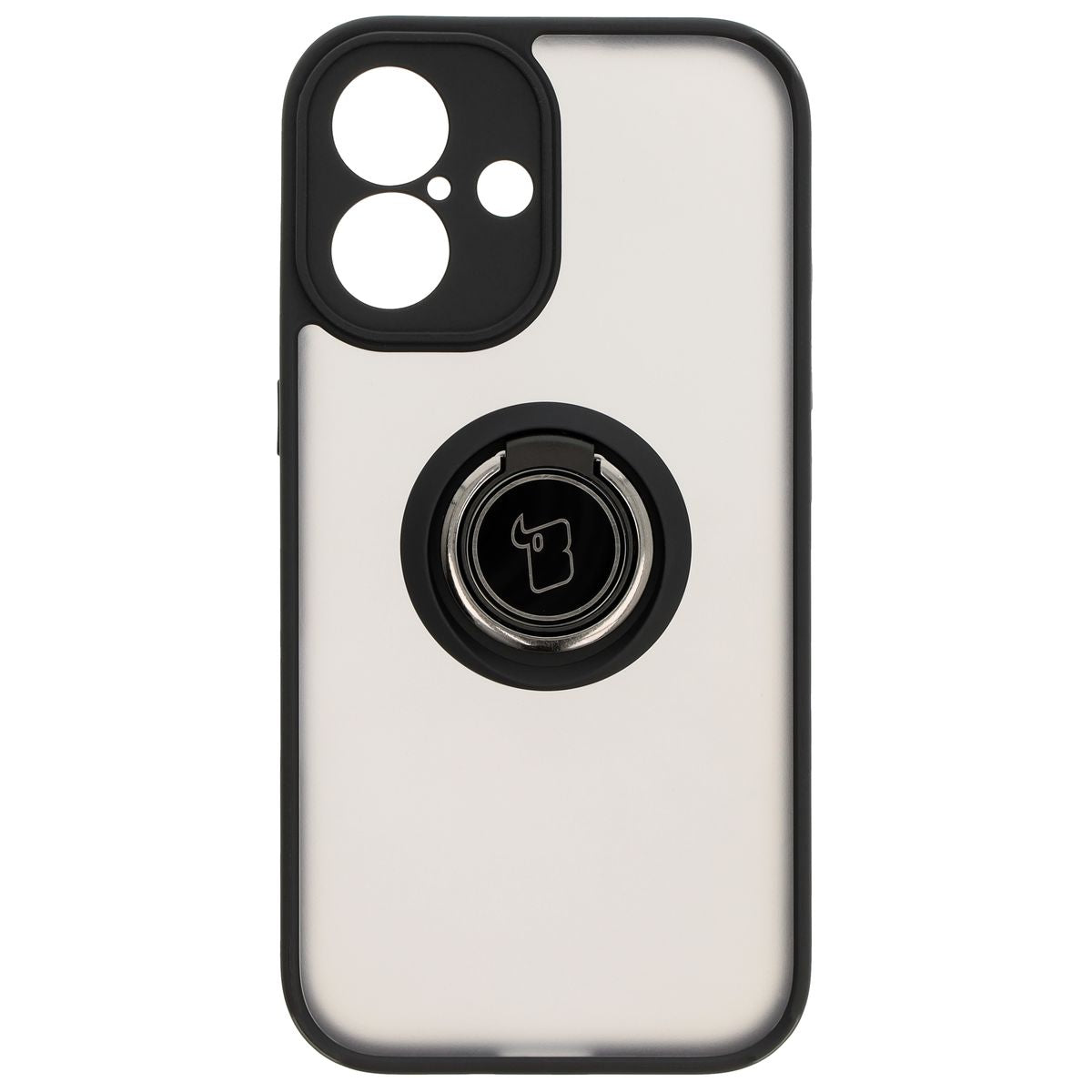 Handyhülle mit Fingergriff für iPhone 16, Bizon Case Hybrid Ring, getönt mit schwarzem Rahmen