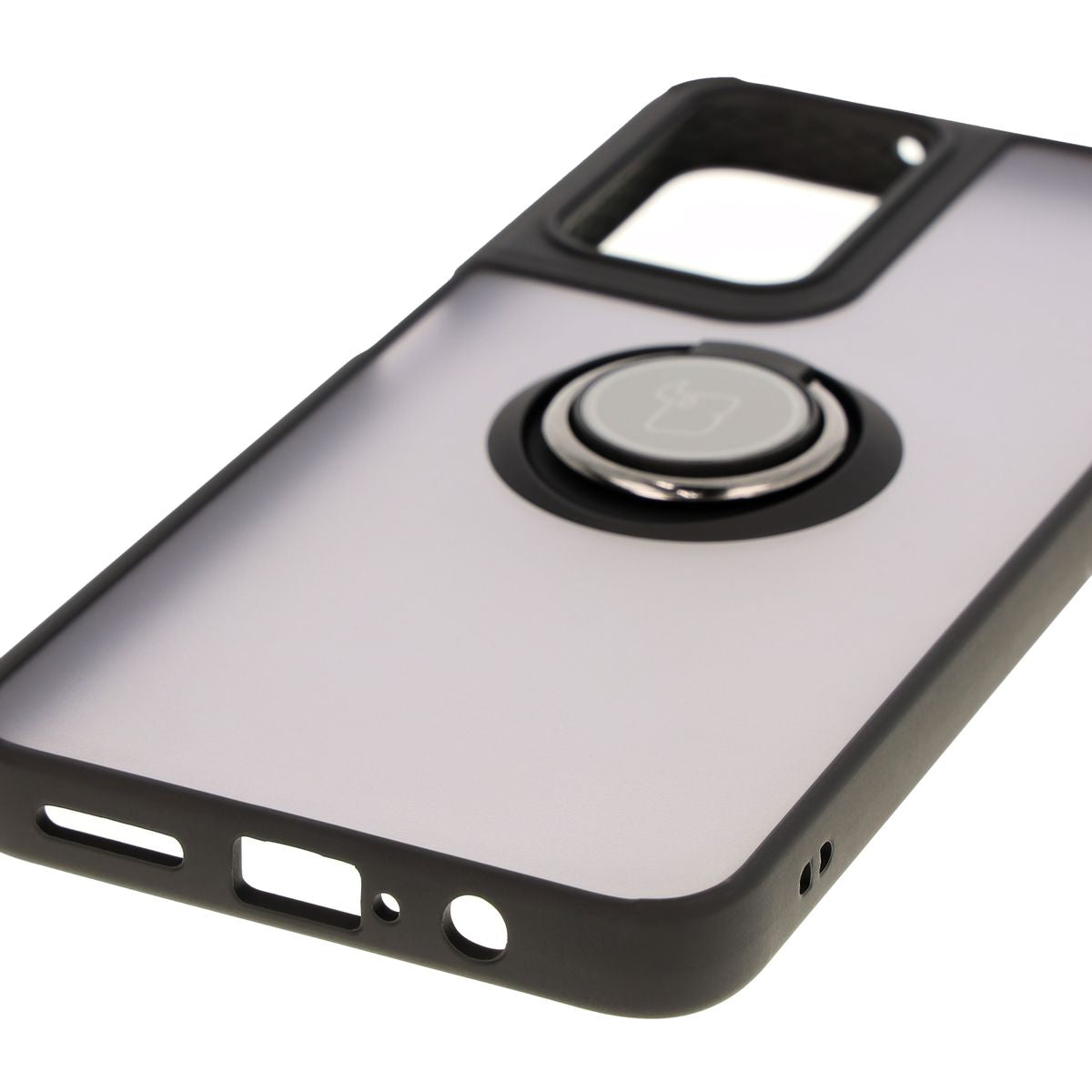 Handyhülle mit Fingergriff für Motorola Moto G35 5G, Bizon Case Hybrid Ring, getönt mit schwarzem Rahmen