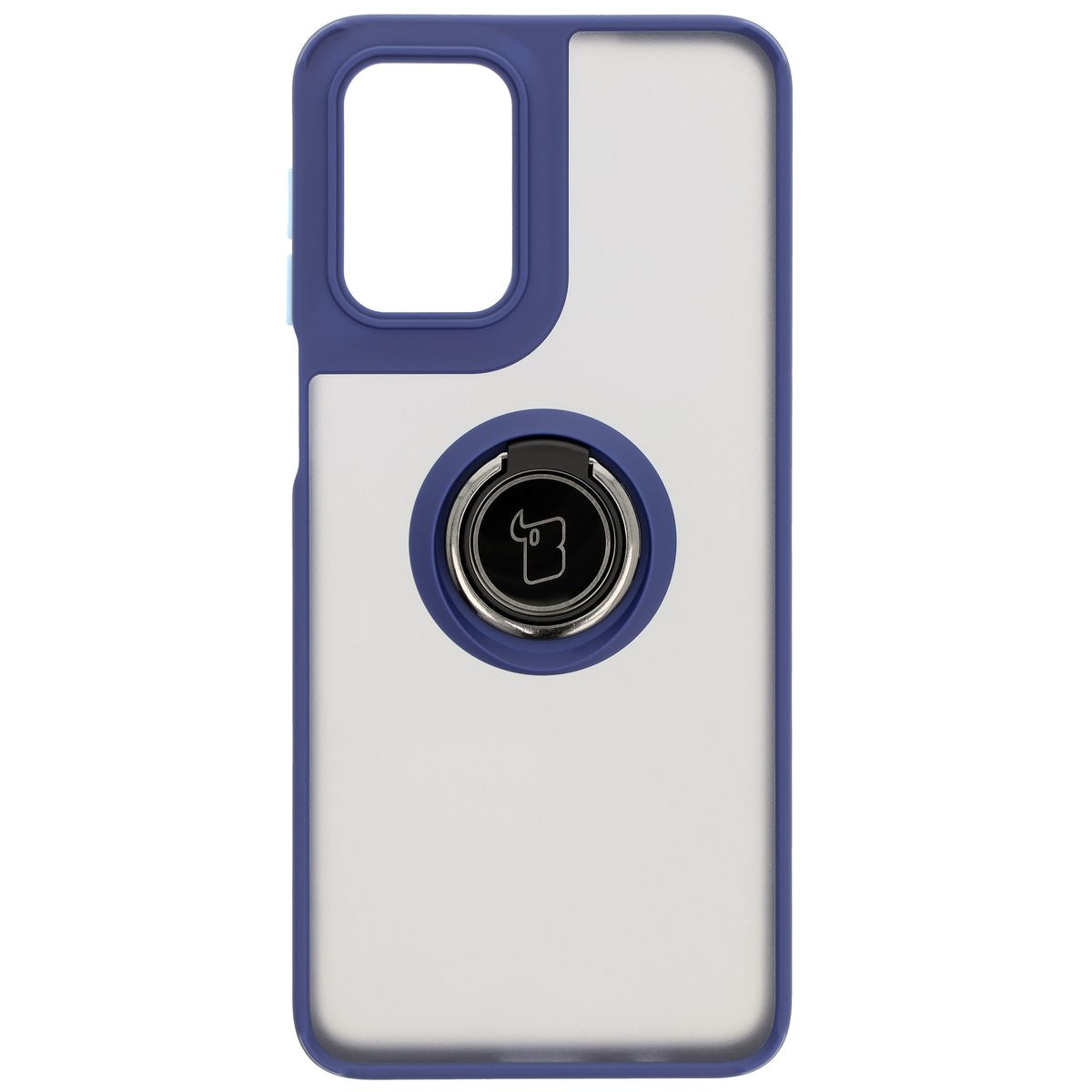 Handyhülle mit Fingergriff für Motorola Moto G55 5G, Bizon Case Hybrid Ring, getönt mit dunkelblauem Rahmen