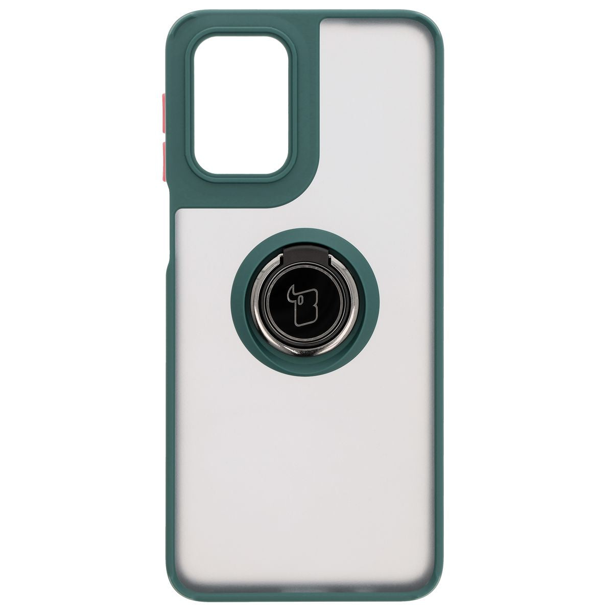 Handyhülle mit Fingergriff für Motorola Moto G55 5G, Bizon Case Hybrid Ring, getönt mit dunkelgrünem Rahmen