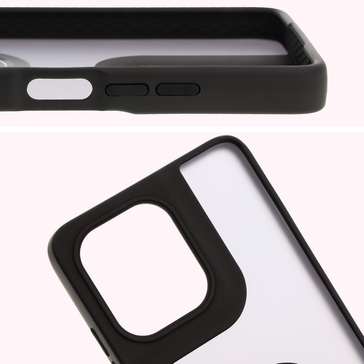 Handyhülle mit Fingergriff für Motorola Moto G75 5G, Bizon Case Hybrid Ring, getönt mit schwarzem Rahmen