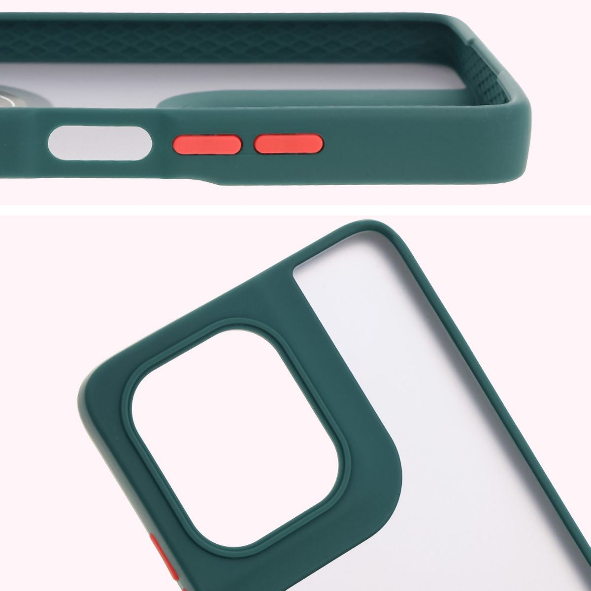 Handyhülle mit Fingergriff für Motorola Moto G75 5G, Bizon Case Hybrid Ring, getönt mit dunkelgrünem Rahmen