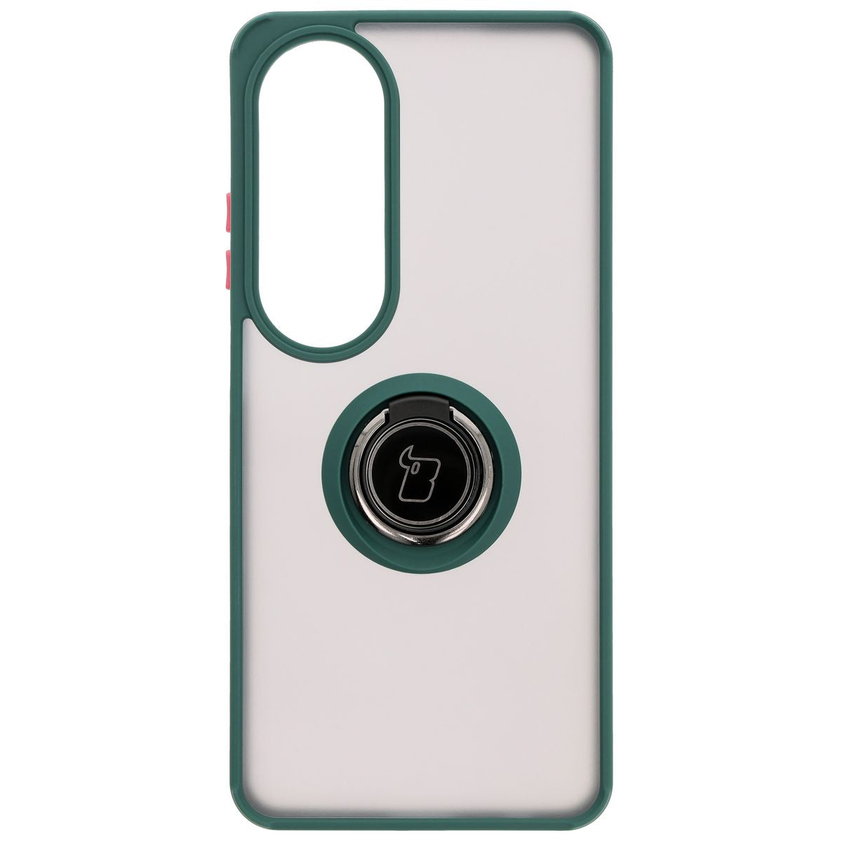 Handyhülle mit Fingergriff für Oppo A60 4G, Bizon Case Hybrid Ring, getönt mit dunkelgrünem Rahmen