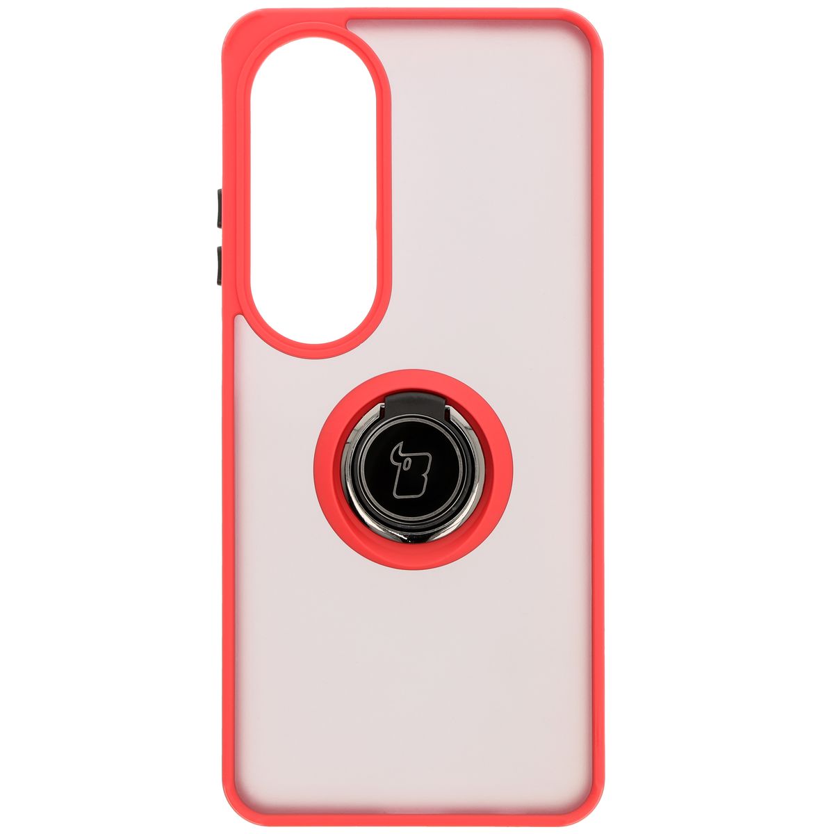 Handyhülle mit Fingergriff für Oppo A60 4G, Bizon Case Hybrid Ring, getönt mit rotem Rahmen