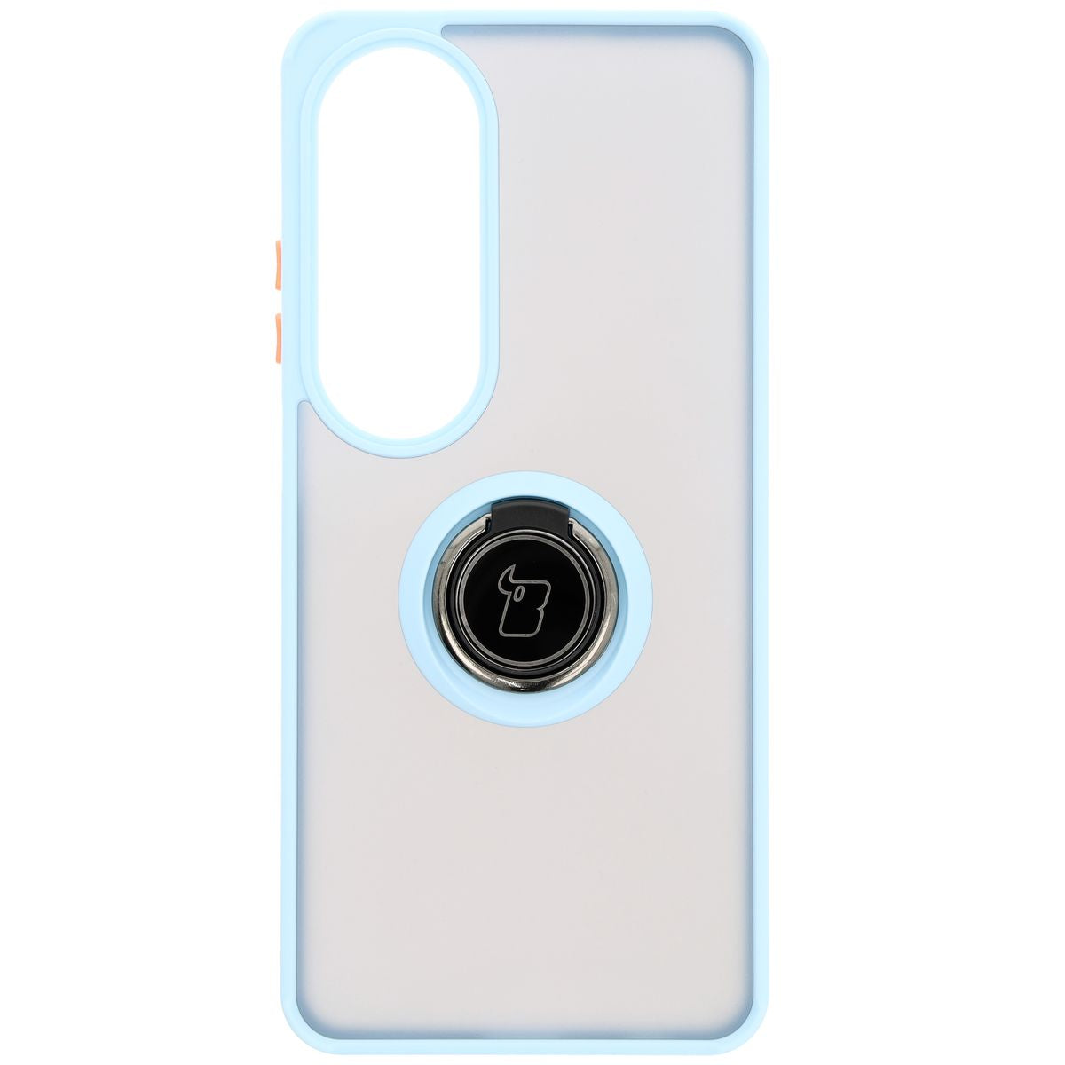 Handyhülle mit Fingergriff für Oppo A60 4G, Bizon Case Hybrid Ring, getönt mit hellblauem Rahmen