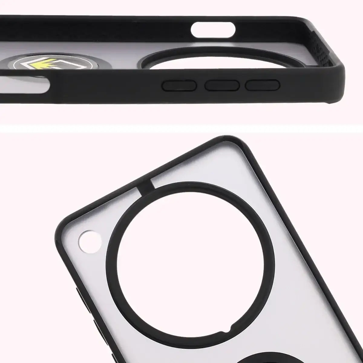 Handyhülle mit Fingergriff für Oppo Find X8 Pro, Bizon Case Hybrid Ring, getönt mit schwarzem Rahmen