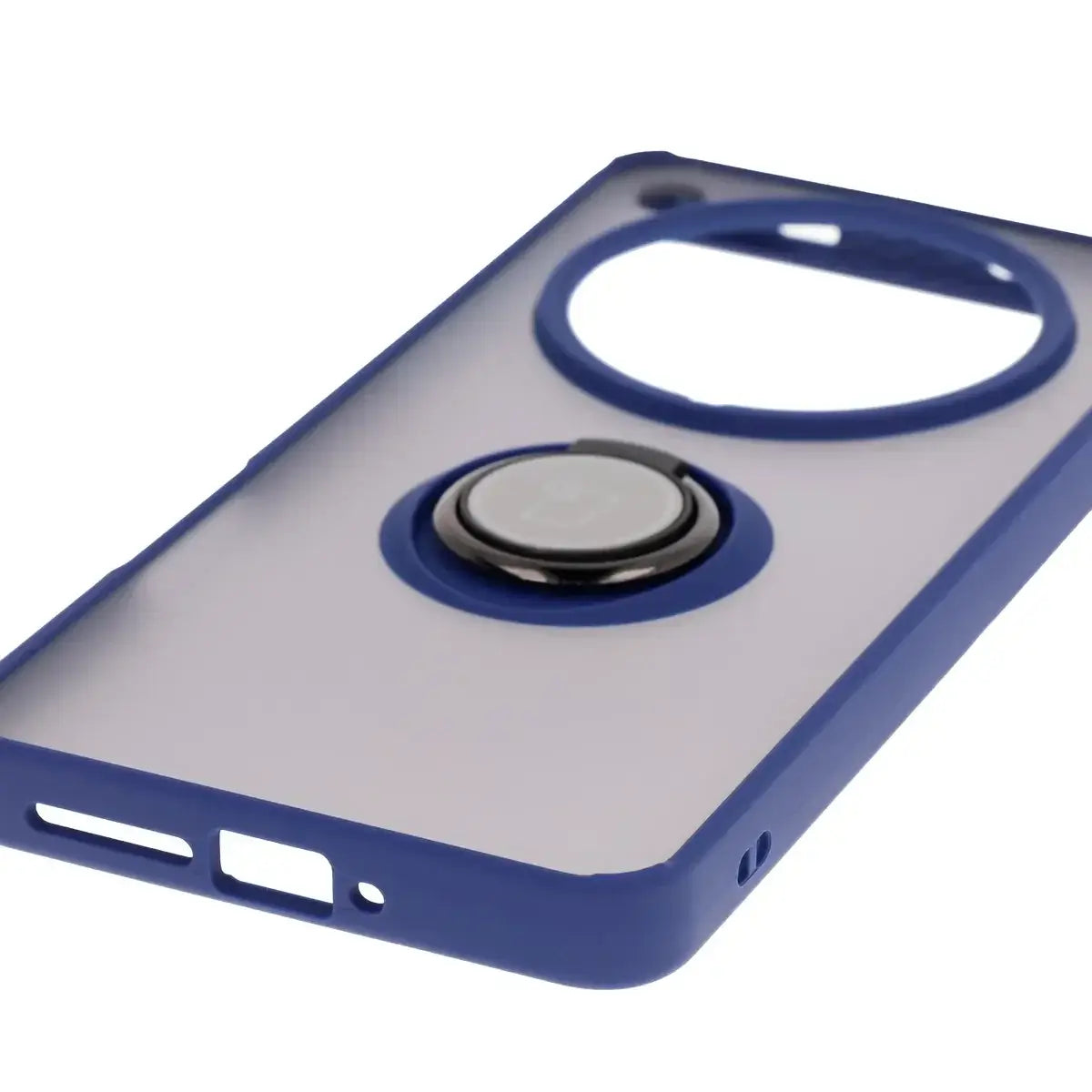 Handyhülle mit Fingergriff für Oppo Find X8 Pro, Bizon Case Hybrid Ring, getönt mit dunkelblauem Rahmen