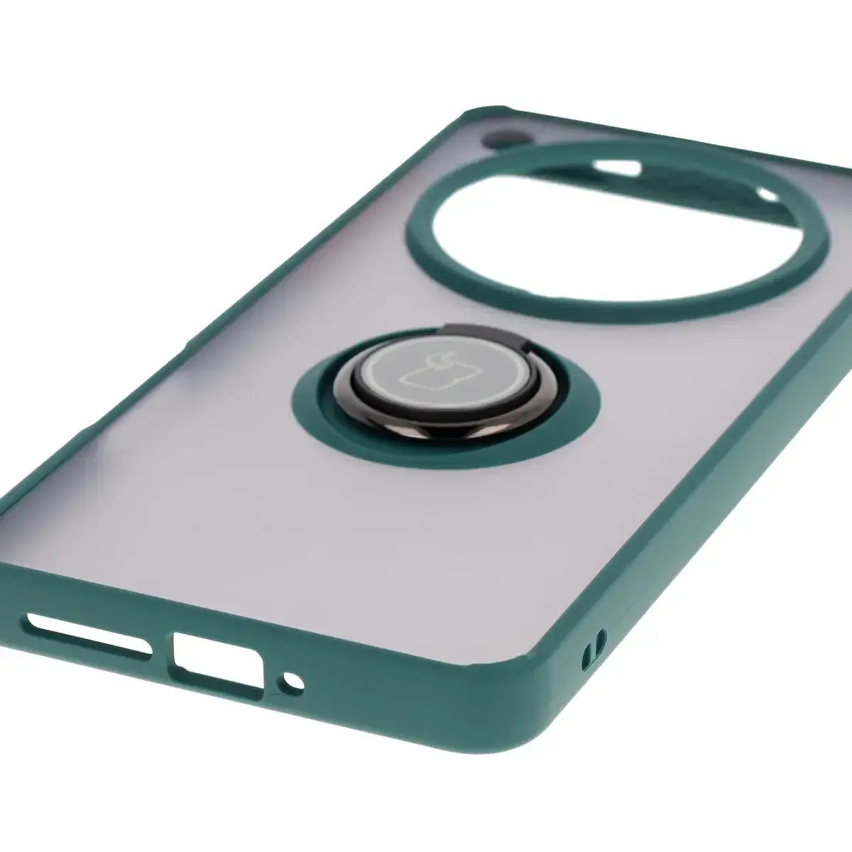 Handyhülle mit Fingergriff für Oppo Find X8 Pro, Bizon Case Hybrid Ring, getönt mit dunkelgrünem Rahmen