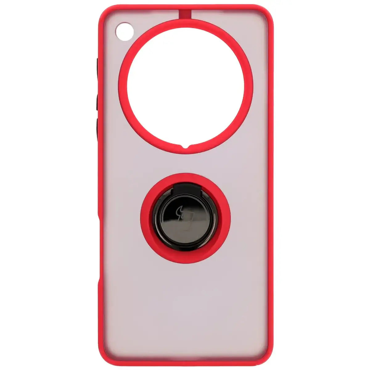 Handyhülle mit Fingergriff für Oppo Find X8 Pro, Bizon Case Hybrid Ring, getönt mit rotem Rahmen