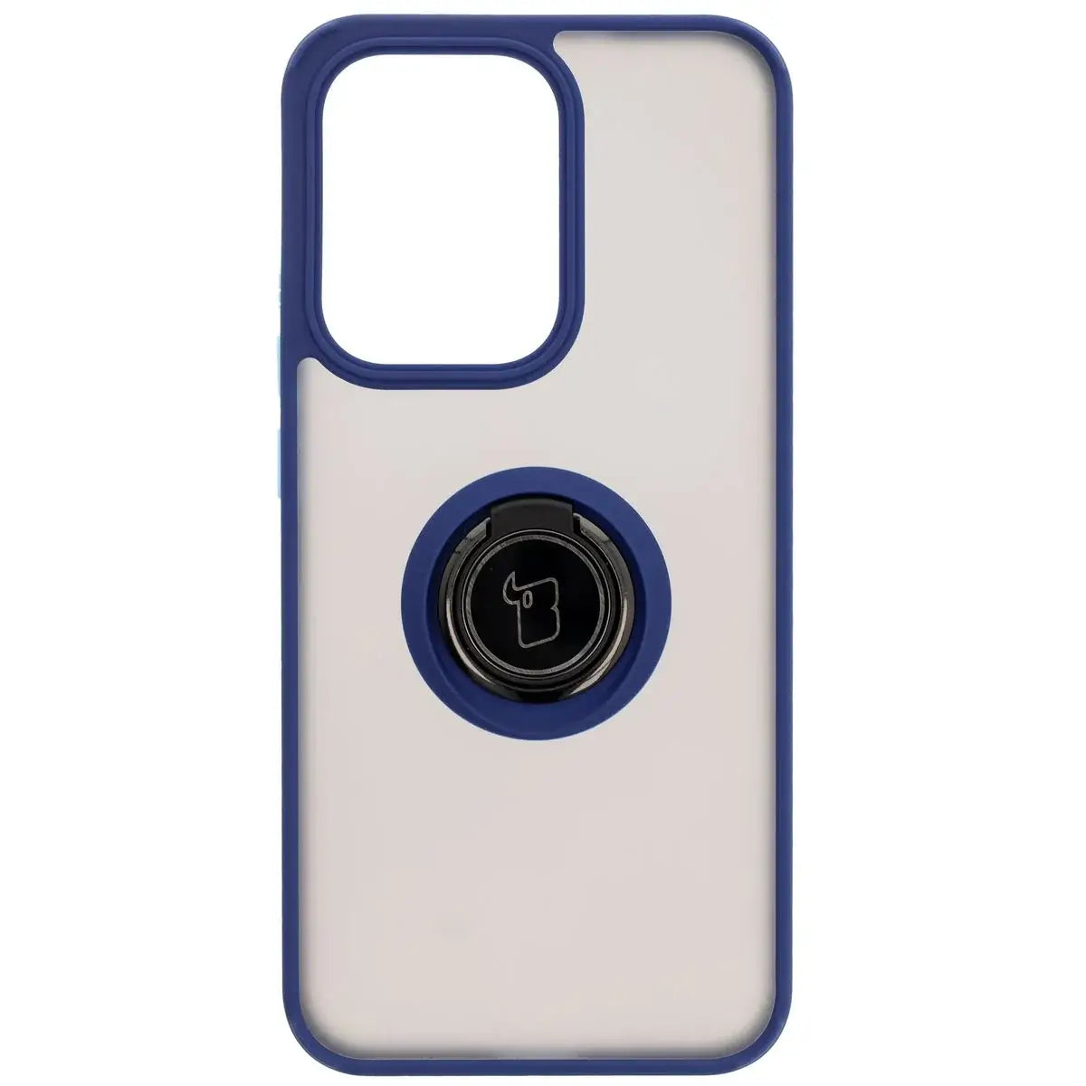 Handyhülle mit Fingergriff für Oppo Reno13, Bizon Case Hybrid Ring, getönt mit dunkelblauem Rahmen