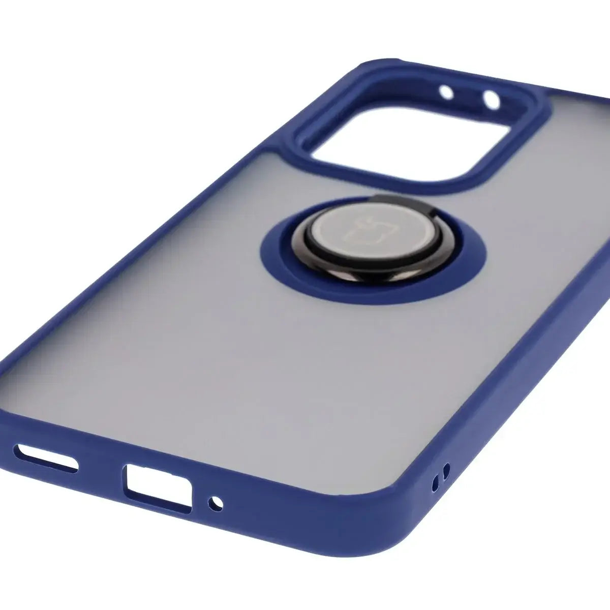 Handyhülle mit Fingergriff für Oppo Reno13 Pro, Bizon Case Hybrid Ring, getönt mit dunkelblauem Rahmen