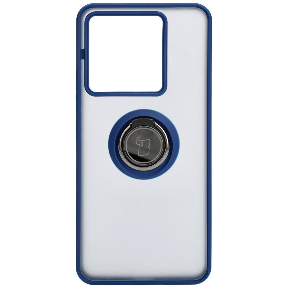 Handyhülle mit Fingergriff für Xiaomi Poco X6 / Xiaomi Redmi Note 13 Pro 5G, Bizon Case Hybrid Ring, getönt mit dunkelblauem Rahmen