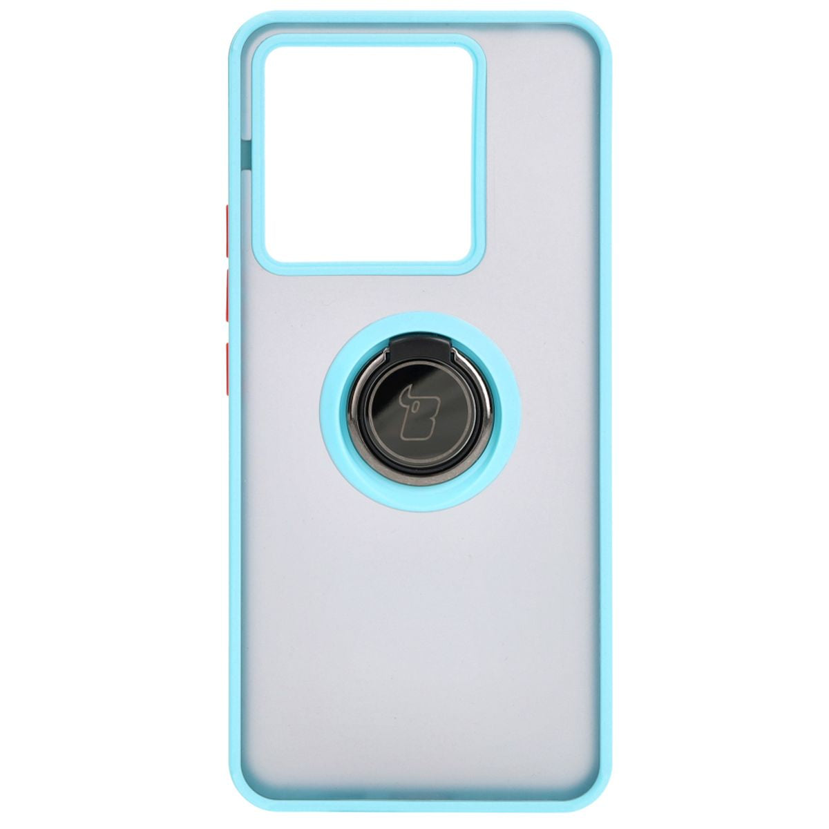 Handyhülle mit Fingergriff für Xiaomi Poco X6 / Xiaomi Redmi Note 13 Pro 5G, Bizon Case Hybrid Ring, getönt mit hellblauem Rahmen