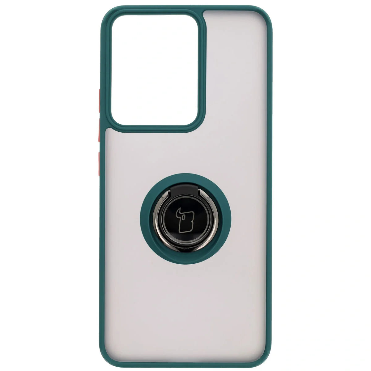 Handyhülle mit Fingergriff für Realme 14 5G / 14T 5G, Bizon Case Hybrid Ring, getönt mit dunkelgrünem Rahmen