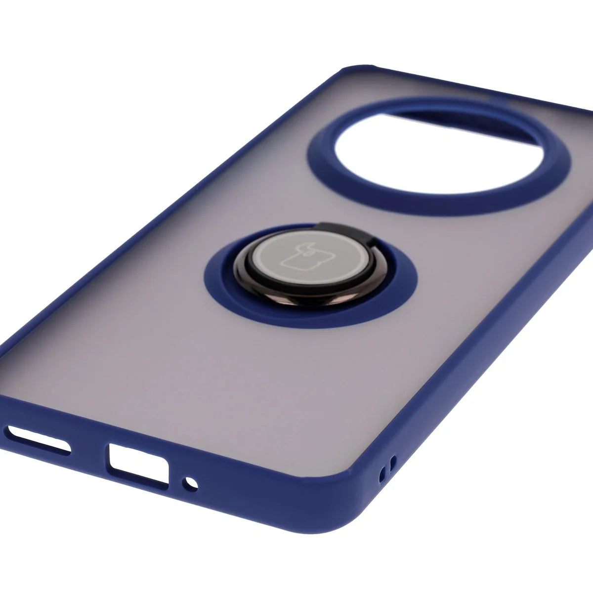Handyhülle mit Fingergriff für Realme 14 Pro 5G, Bizon Case Hybrid Ring, getönt mit dunkelblauem Rahmen
