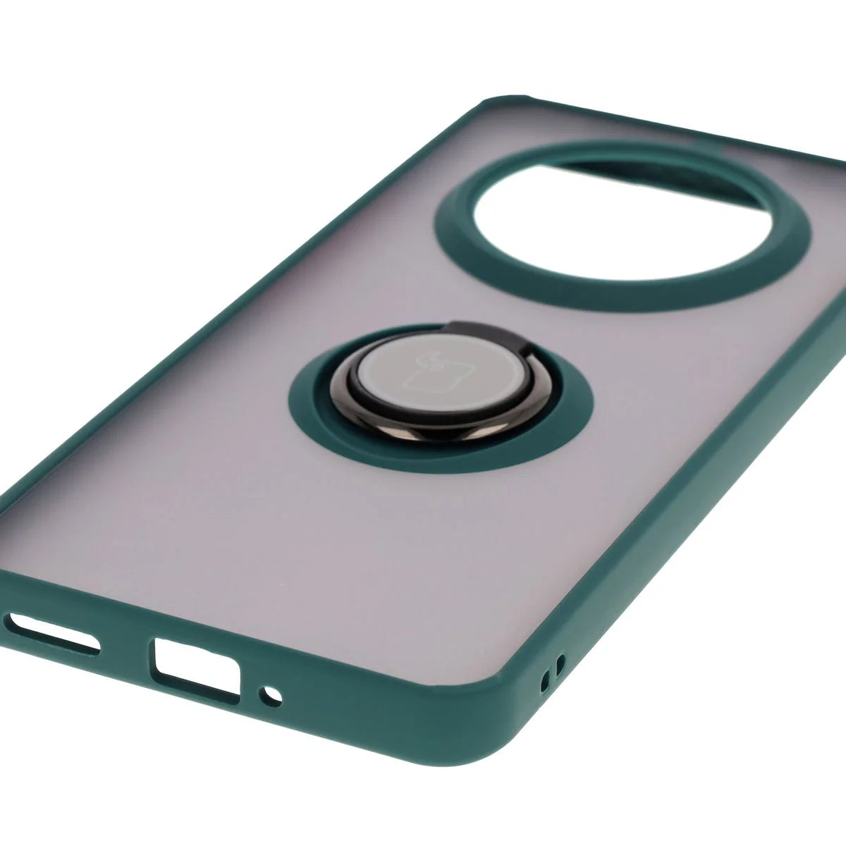 Handyhülle mit Fingergriff für Realme 14 Pro 5G, Bizon Case Hybrid Ring, getönt mit dunkelgrünem Rahmen