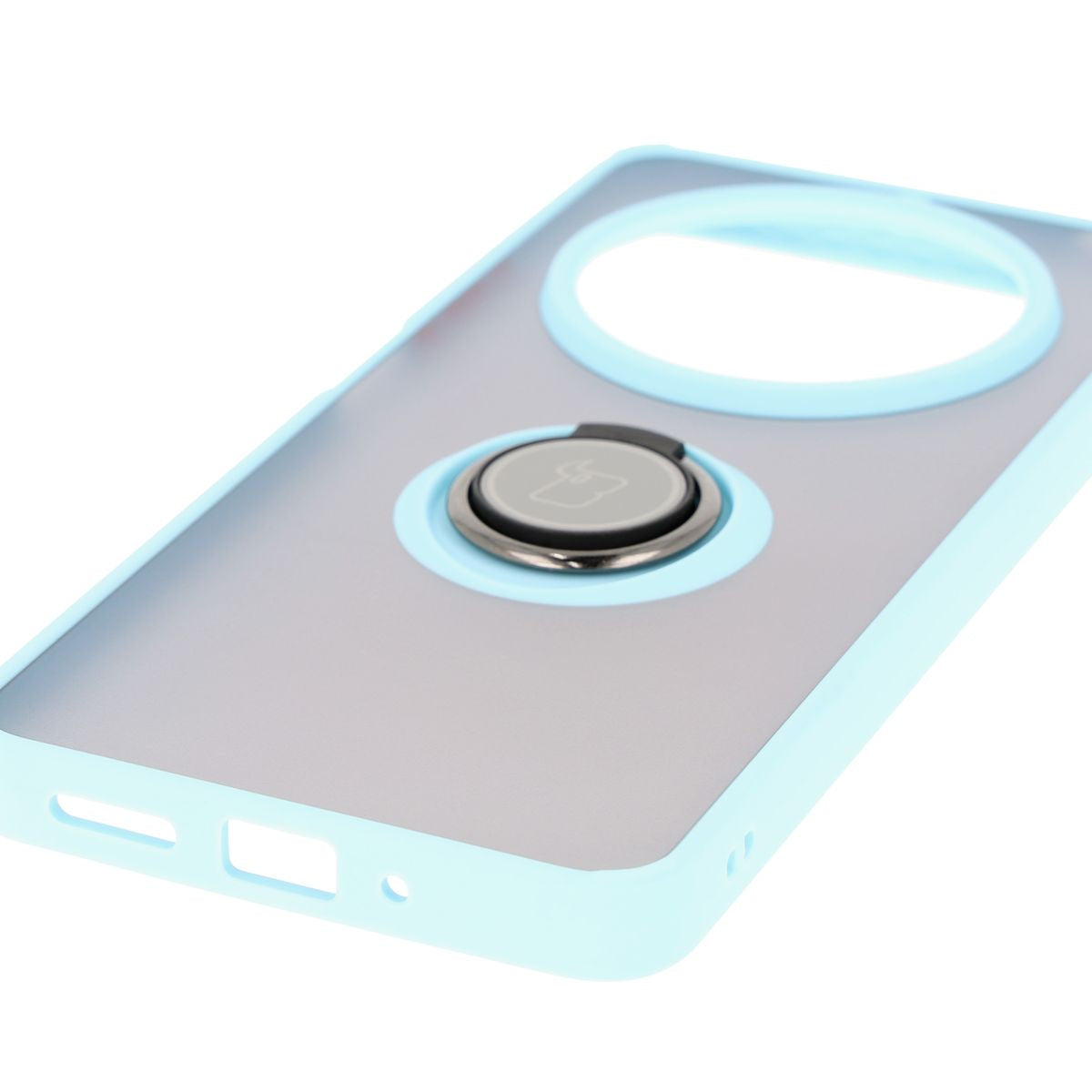 Handyhülle mit Fingergriff für Xiaomi Redmi 14C 4G / POCO C75, Bizon Case Hybrid Ring, getönt mit hellblauem Rahmen