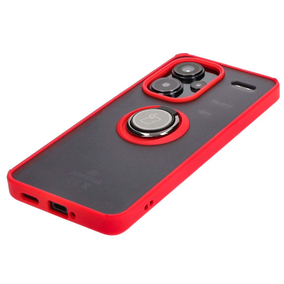 Schutzhülle für Xiaomi Redmi Note 13 Pro+ 5G, Bizon Case Hybrid Ring, Rot