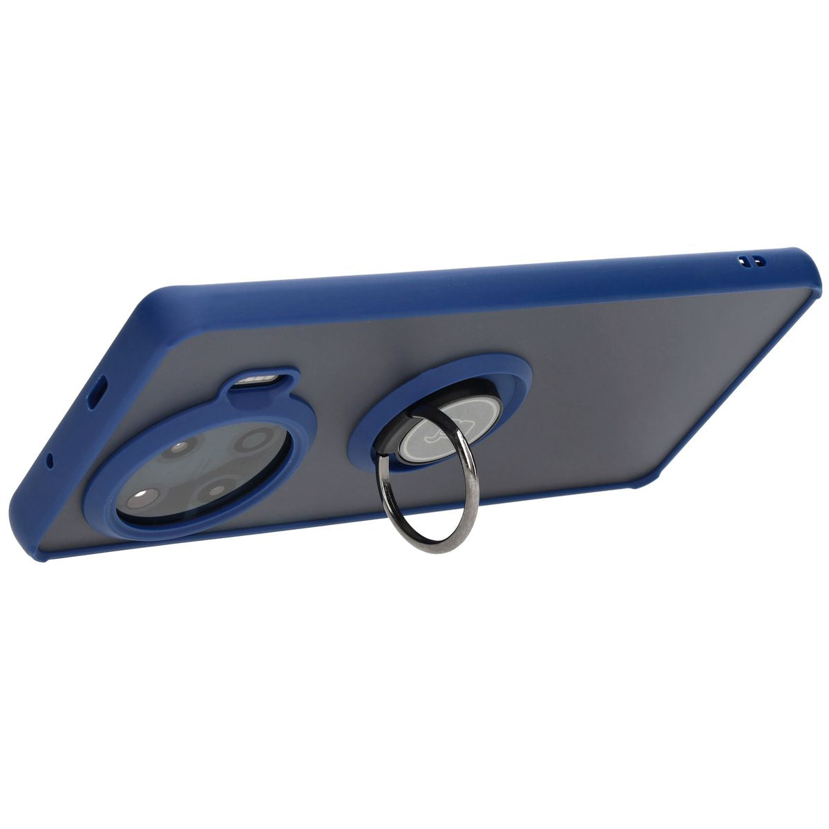 Handyhülle mit Fingergriff für Tecno Spark 20 Pro+, Bizon Case Hybrid Ring, getönt mit dunkelblauem Rahmen