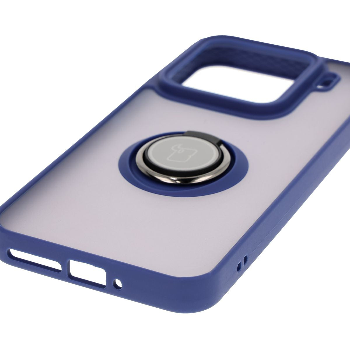 Handyhülle mit Fingergriff für Xiaomi 15, Bizon Case Hybrid Ring, getönt mit dunkelblauem Rahmen