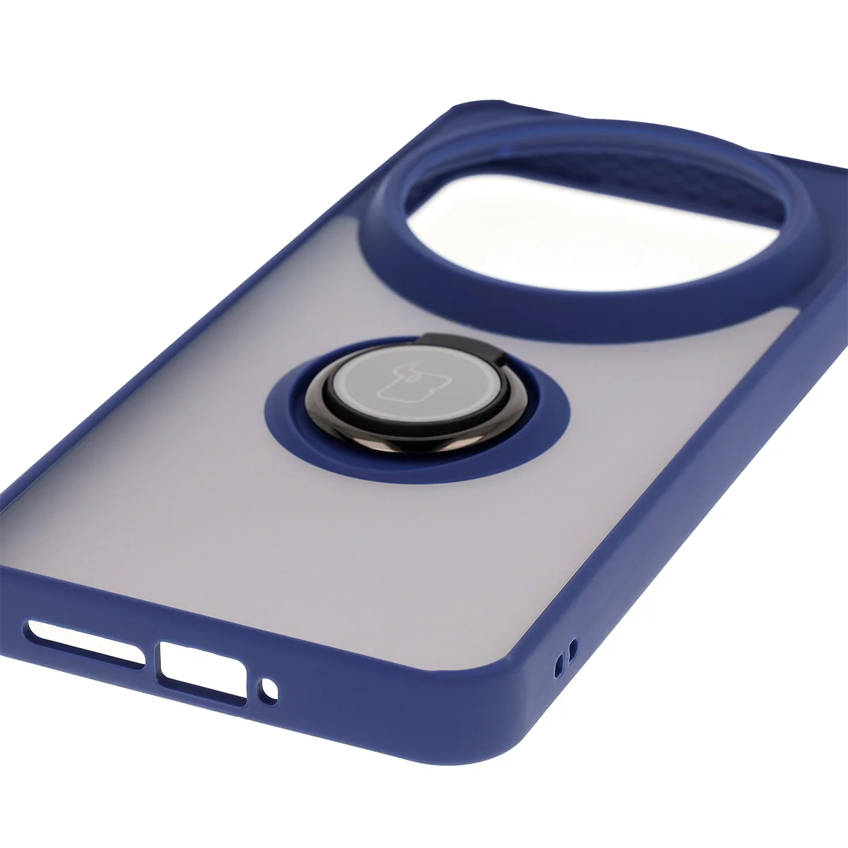 Handyhülle mit Fingergriff für Xiaomi 15 Ultra, Bizon Case Hybrid Ring, getönt mit dunkelblauem Rahmen