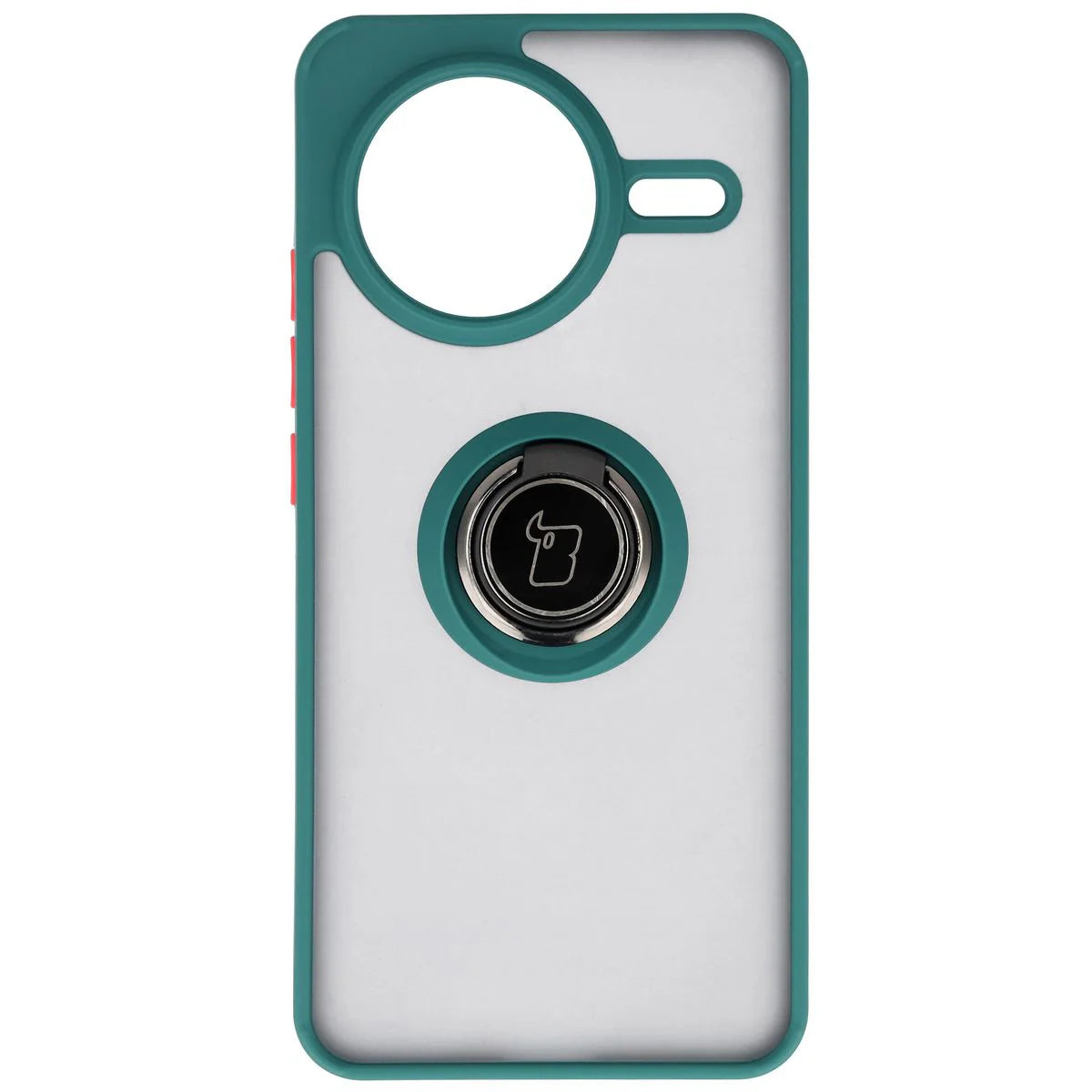 Handyhülle mit Fingergriff für Xiaomi POCO F7 Pro, Bizon Case Hybrid Ring, getönt mit dunkelgrünem Rahmen