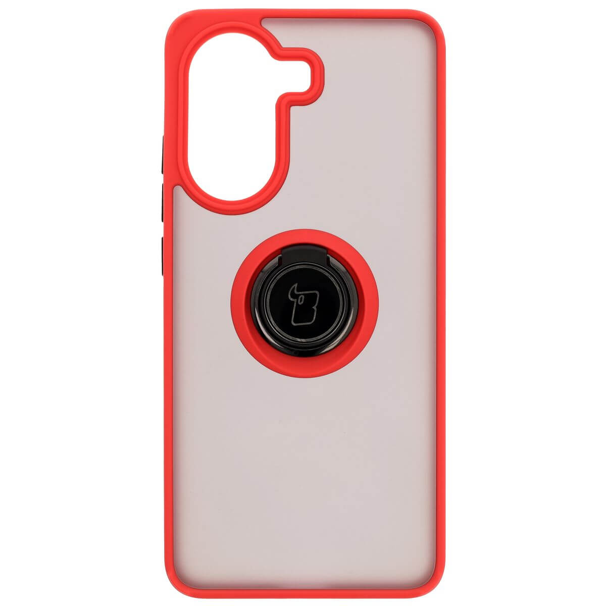 Handyhülle mit Fingergriff für Xiaomi Poco X7 Pro, Bizon Case Hybrid Ring, getönt mit rotem Rahmen