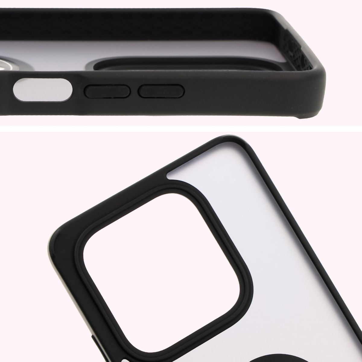 Handyhülle mit Fingergriff für Xiaomi Redmi Note 14 5G, Bizon Case Hybrid Ring, getönt mit schwarzem Rahmen
