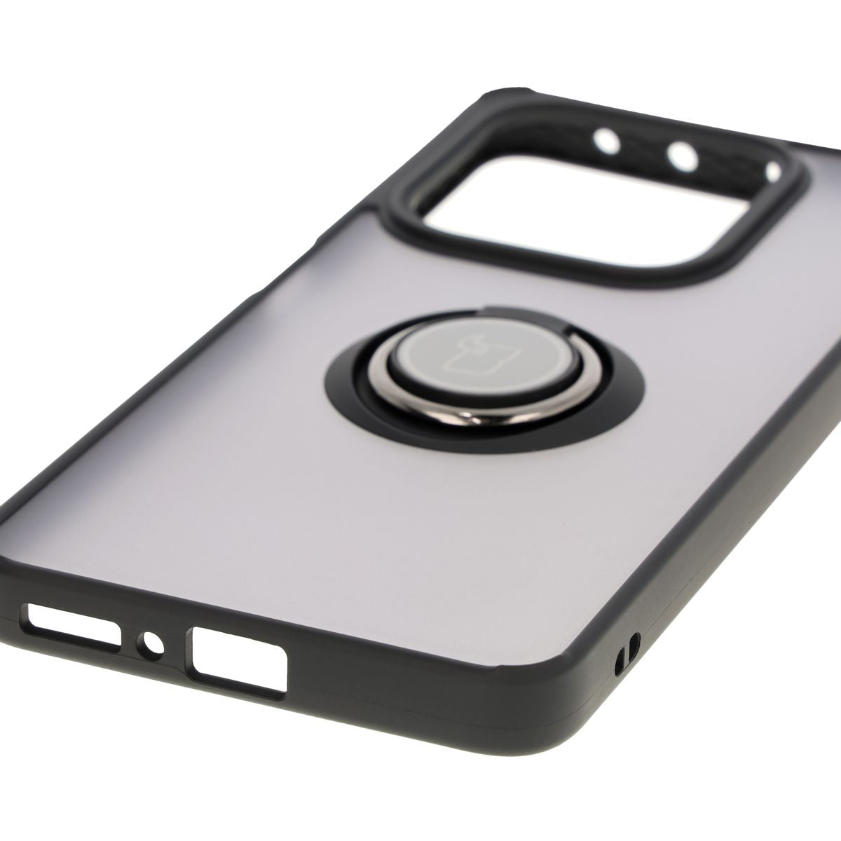 Handyhülle mit Fingergriff für Xiaomi Redmi Note 14 5G, Bizon Case Hybrid Ring, getönt mit schwarzem Rahmen