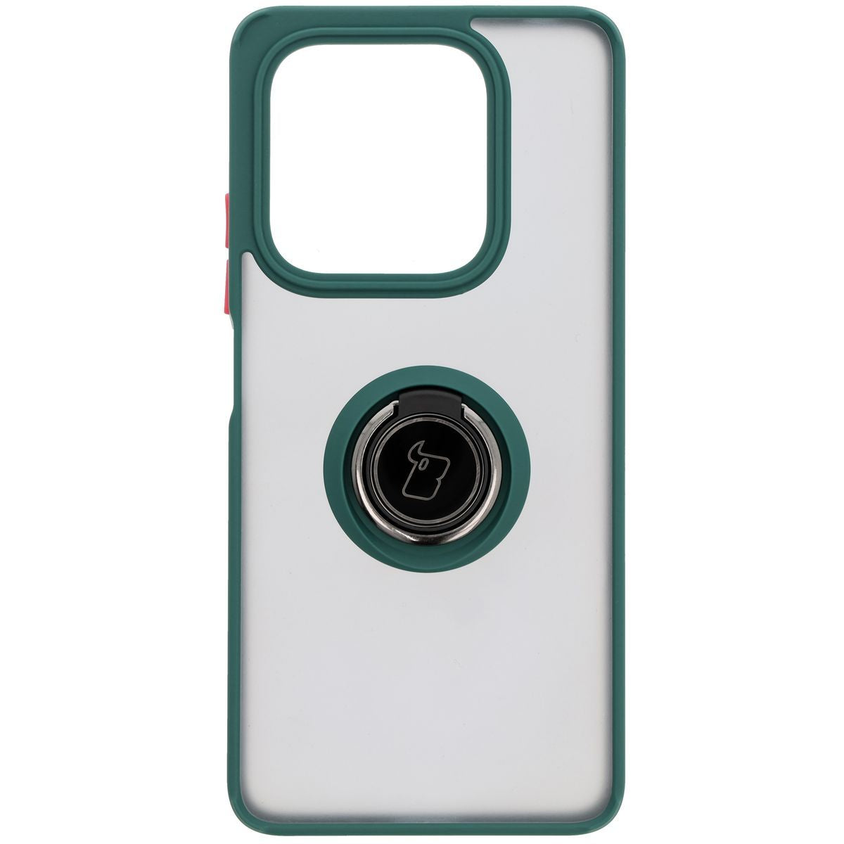 Handyhülle mit Fingergriff für Xiaomi Redmi Note 14 5G, Bizon Case Hybrid Ring, getönt mit dunkelgrünem Rahmen