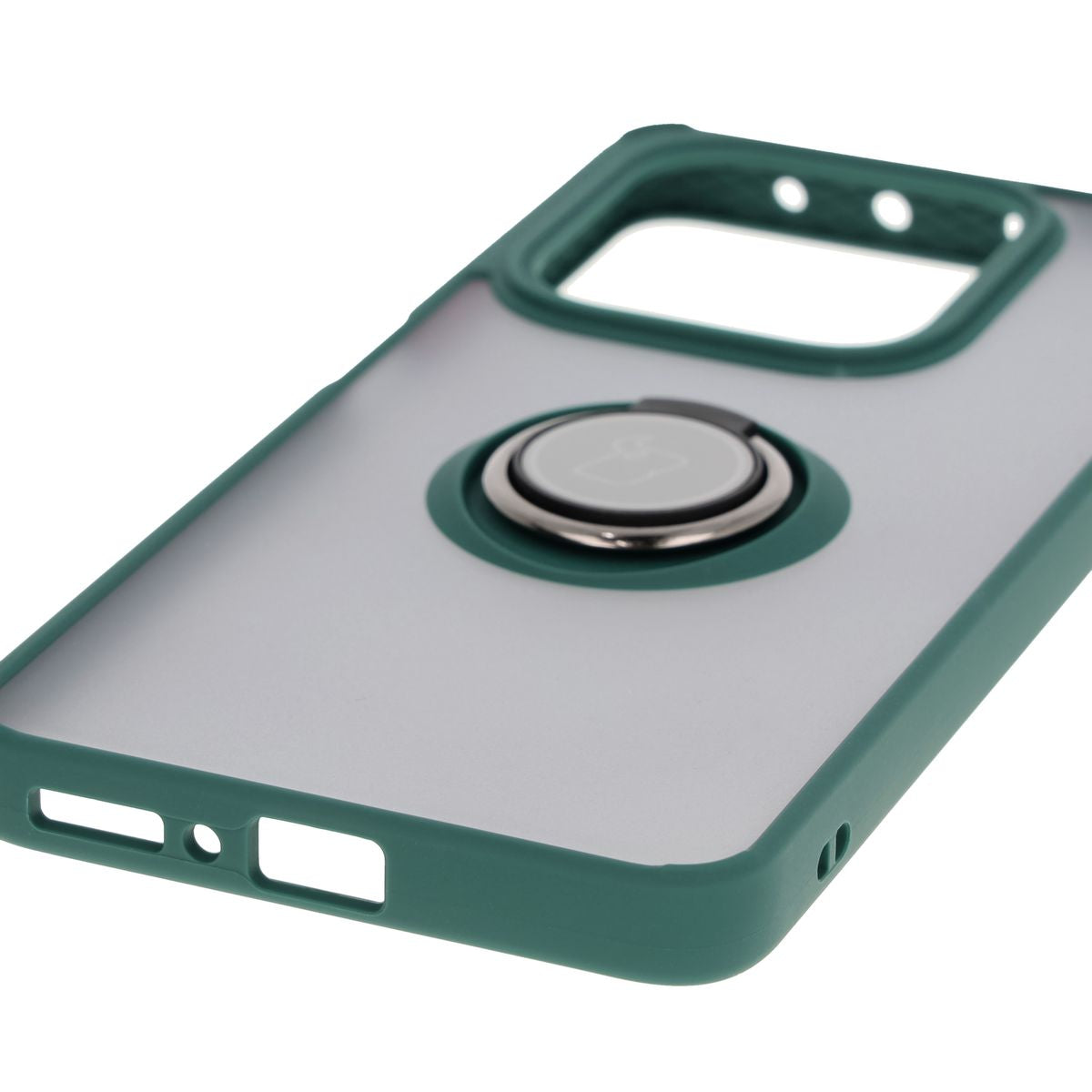 Handyhülle mit Fingergriff für Xiaomi Redmi Note 14 5G, Bizon Case Hybrid Ring, getönt mit dunkelgrünem Rahmen