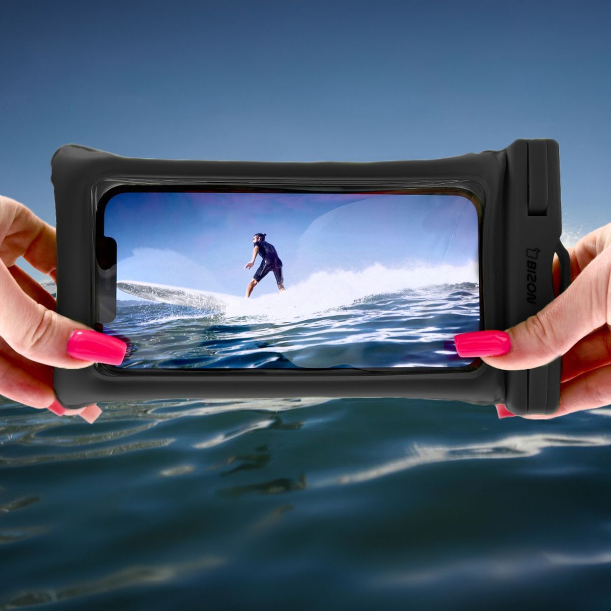 Wasserdichte Handyhülle Bizon Case Hydrofloat, Schwarz