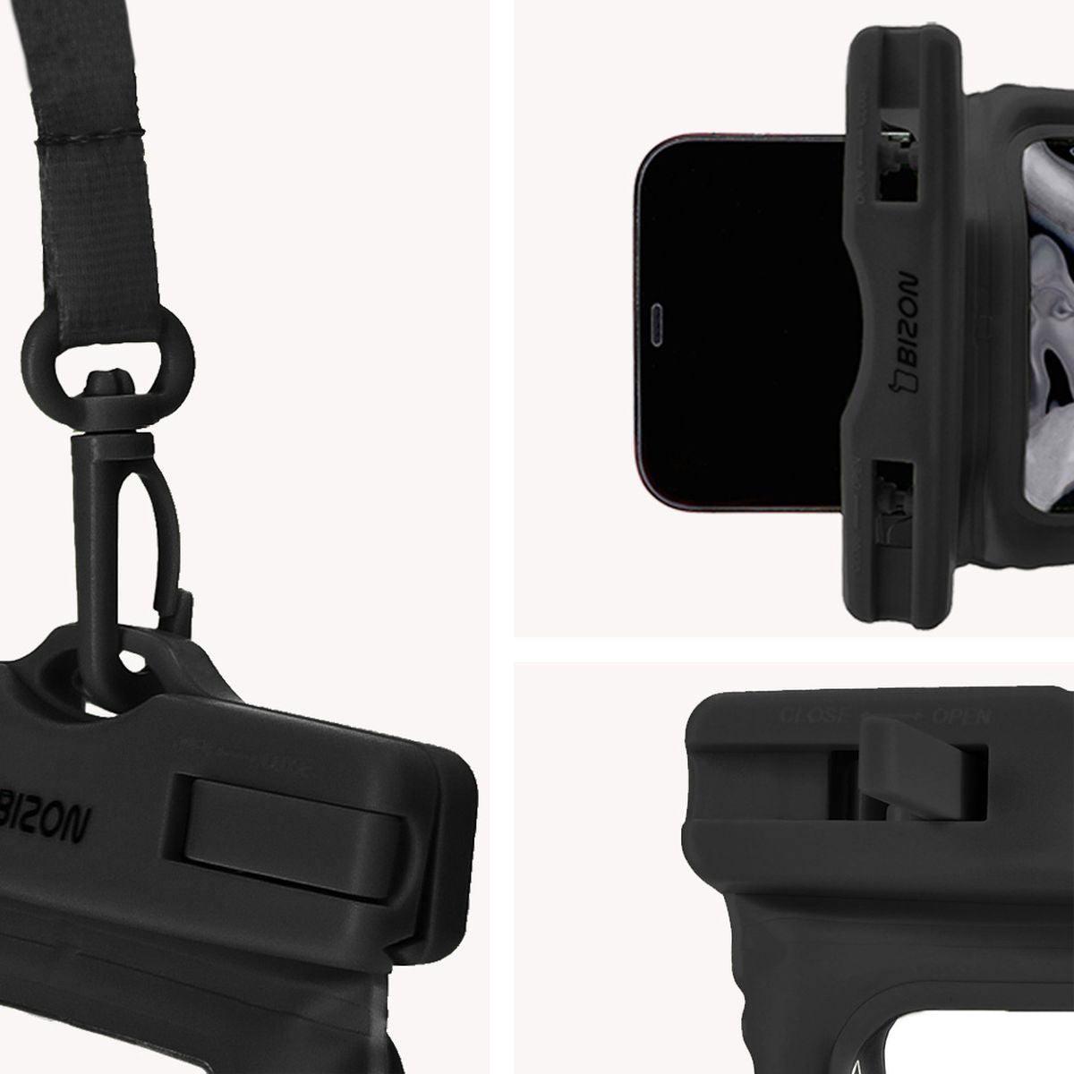 Wasserdichte Handyhülle Bizon Case Hydrofloat, Schwarz
