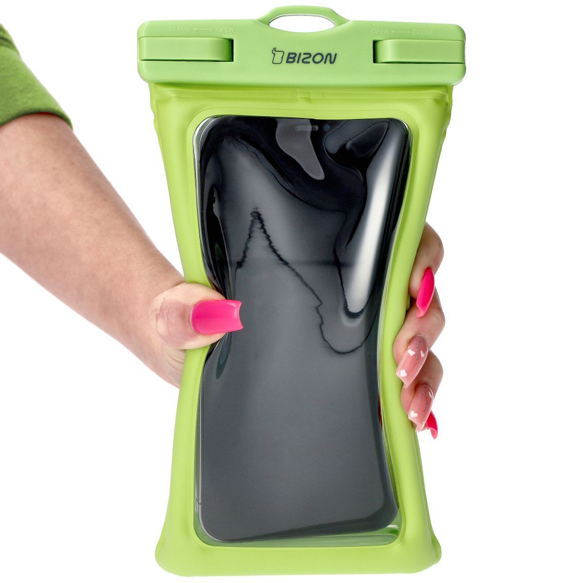Wasserdichte Handyhülle Bizon Case Hydrofloat, Grün