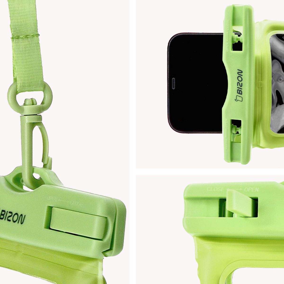 Wasserdichte Handyhülle Bizon Case Hydrofloat, Grün
