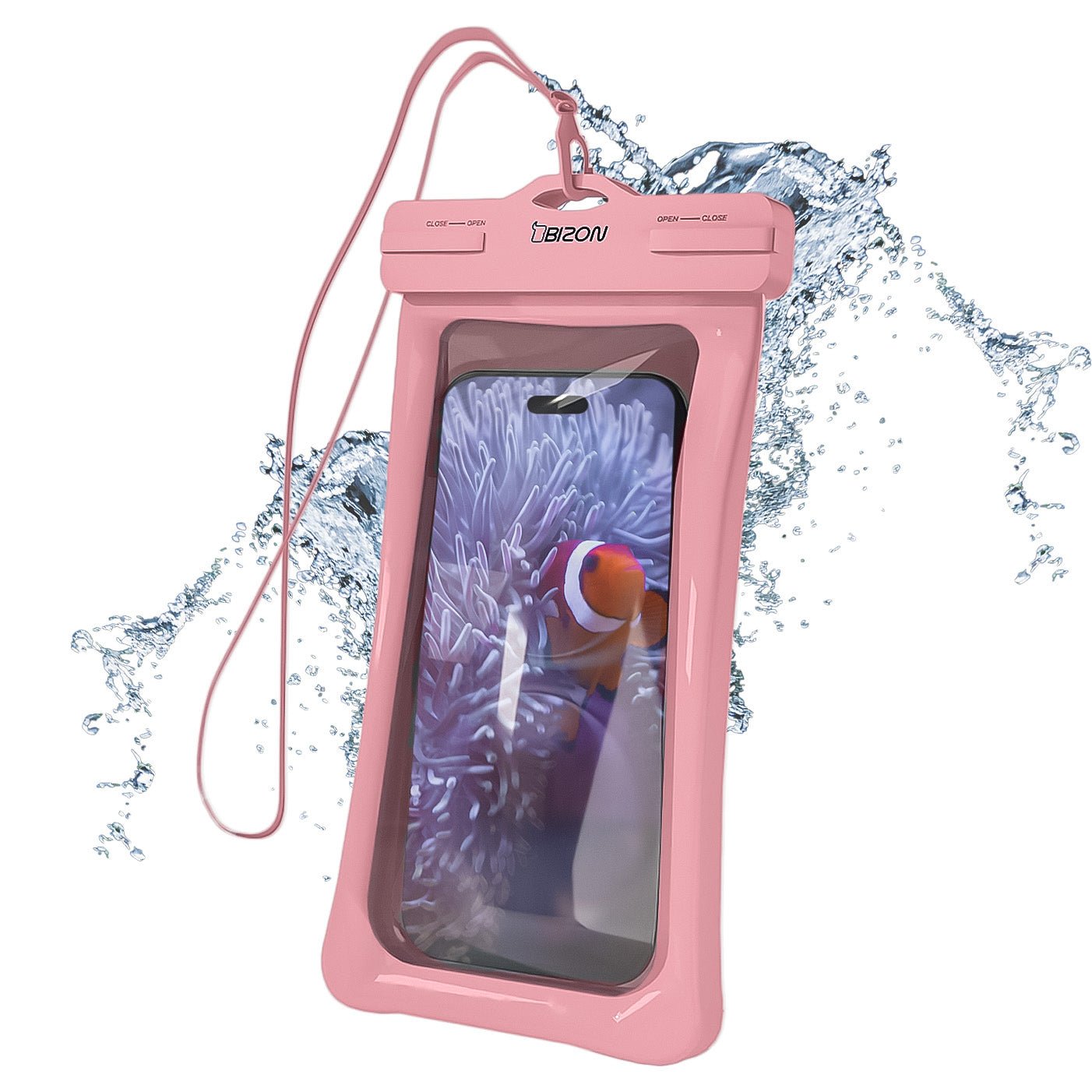 Wasserdichte Handyhülle Bizon Case Hydrofloat, Rosa