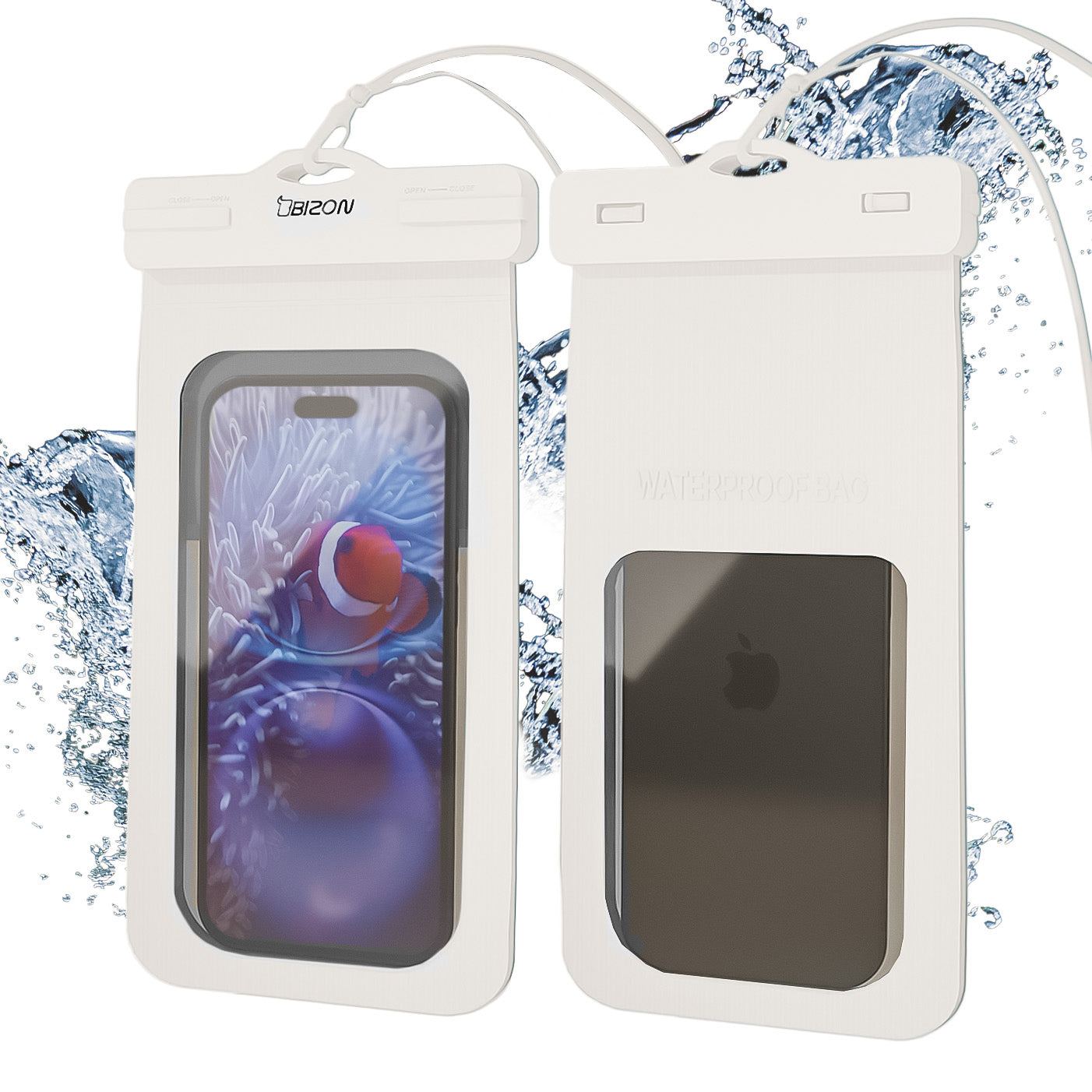 Wasserdichte Handyhülle Bizon Case Hydrowrap, 2 Stück, Beige