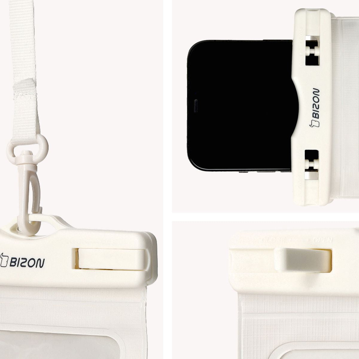 Wasserdichte Handyhülle Bizon Case Hydrowrap, 2 Stück, Beige