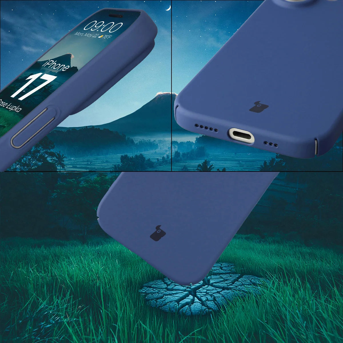 Handyhülle für iPhone 17, Bizon Case Lupka, Blau