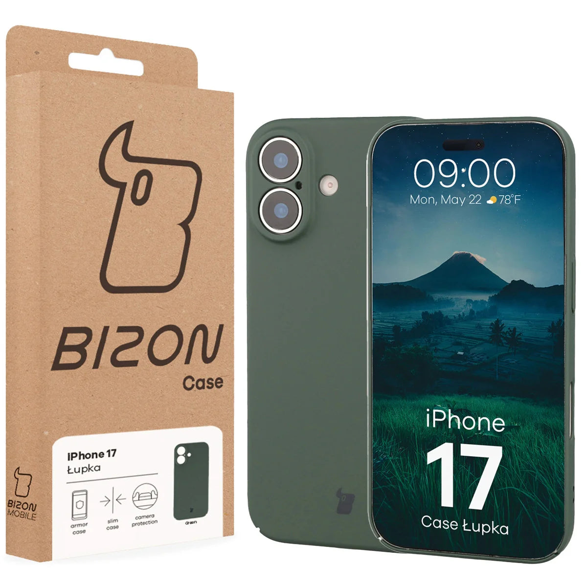 Handyhülle für iPhone 17, Bizon Case Lupka, Grün