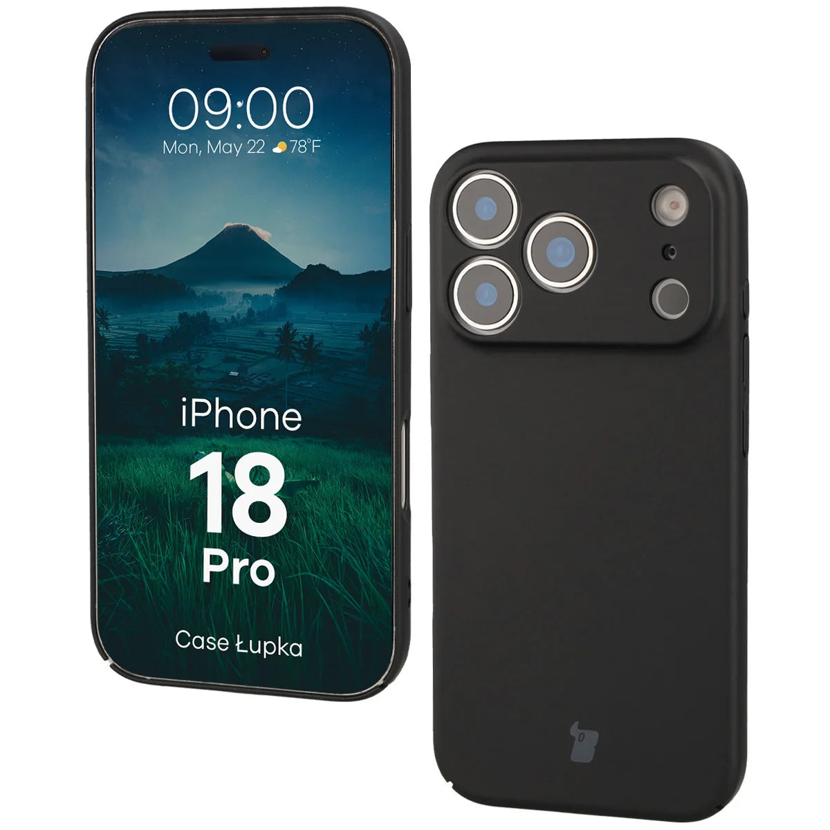 Handyhülle für iPhone 18 Pro, Bizon Case Lupka, Schwarz (1/6)