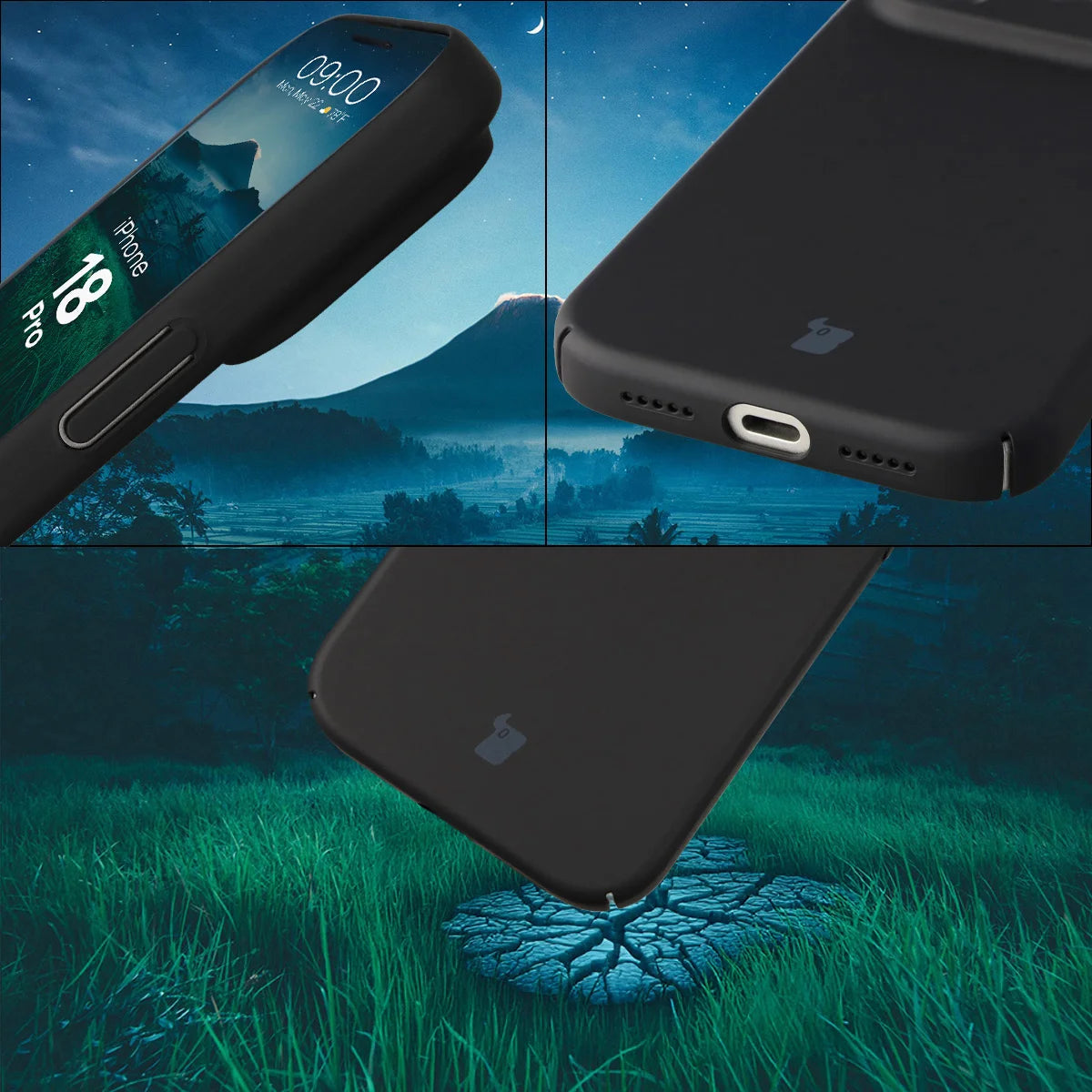 Handyhülle für iPhone 18 Pro, Bizon Case Lupka, Schwarz (5/6)