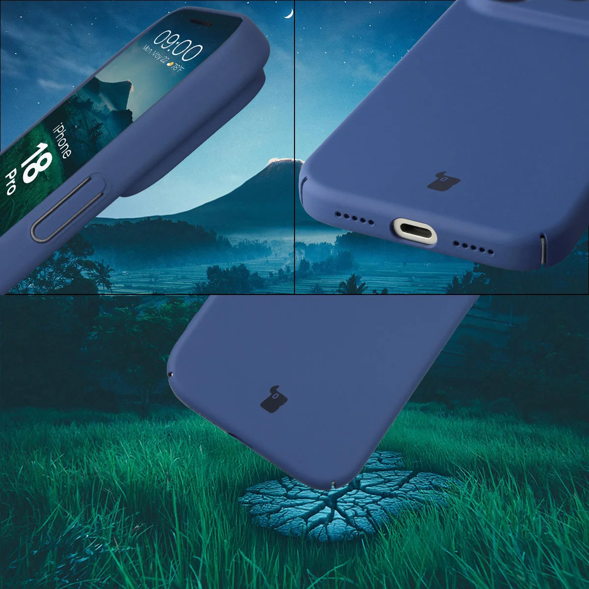 Handyhülle für iPhone 18 Pro, Bizon Case Lupka, Blau (5/6)
